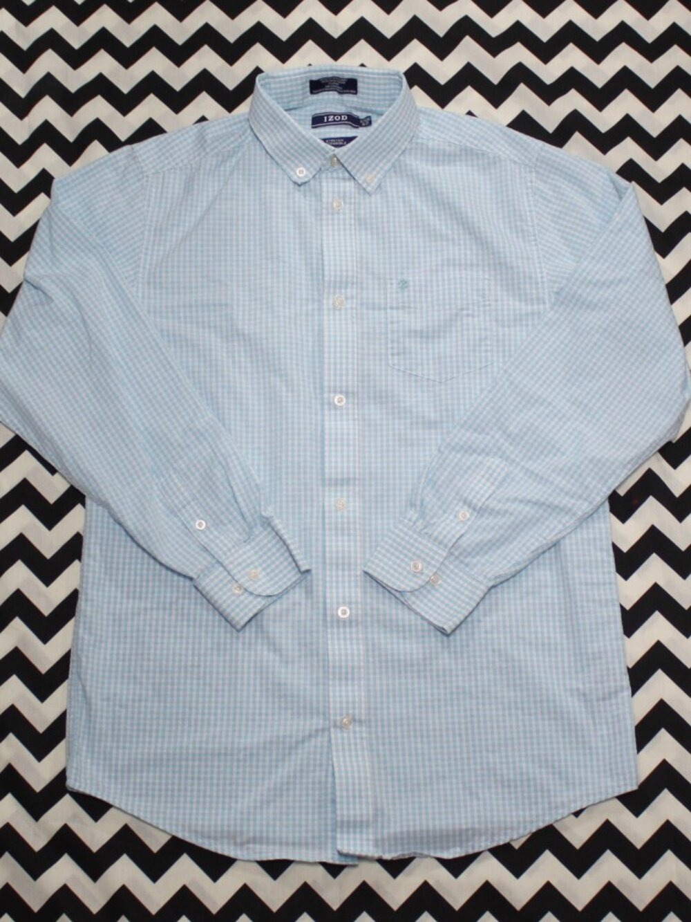 IZOD Stretch Extensible Dress Shirt/Size: Boys XL 18-20/Color: Light Blue Check